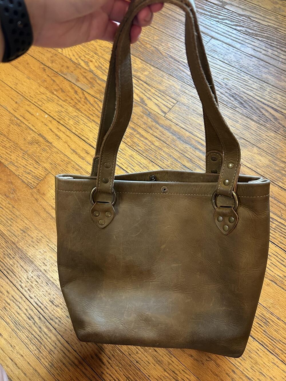 Longleaf Leather Tote Bag Womens Medium Brown Handcrafted Genuine Leather Purse